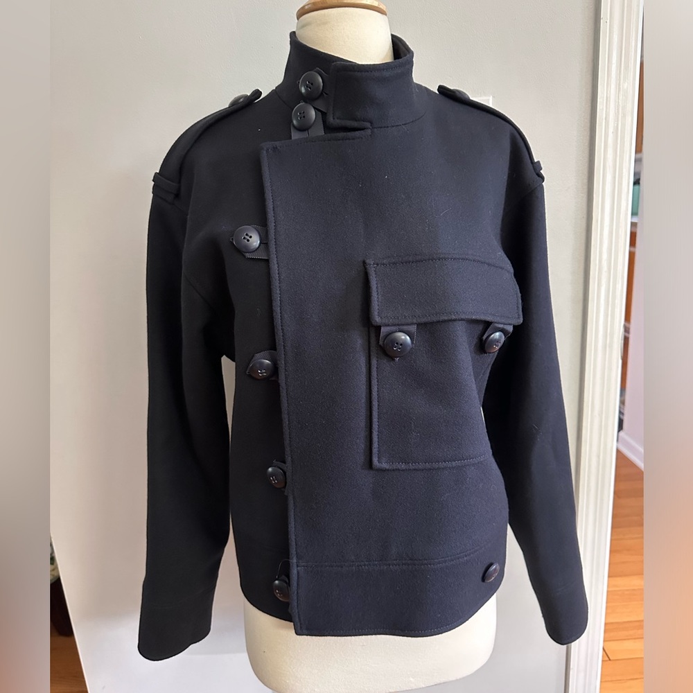 Nordstrom Signature Navy Blue Military Wool Jacket